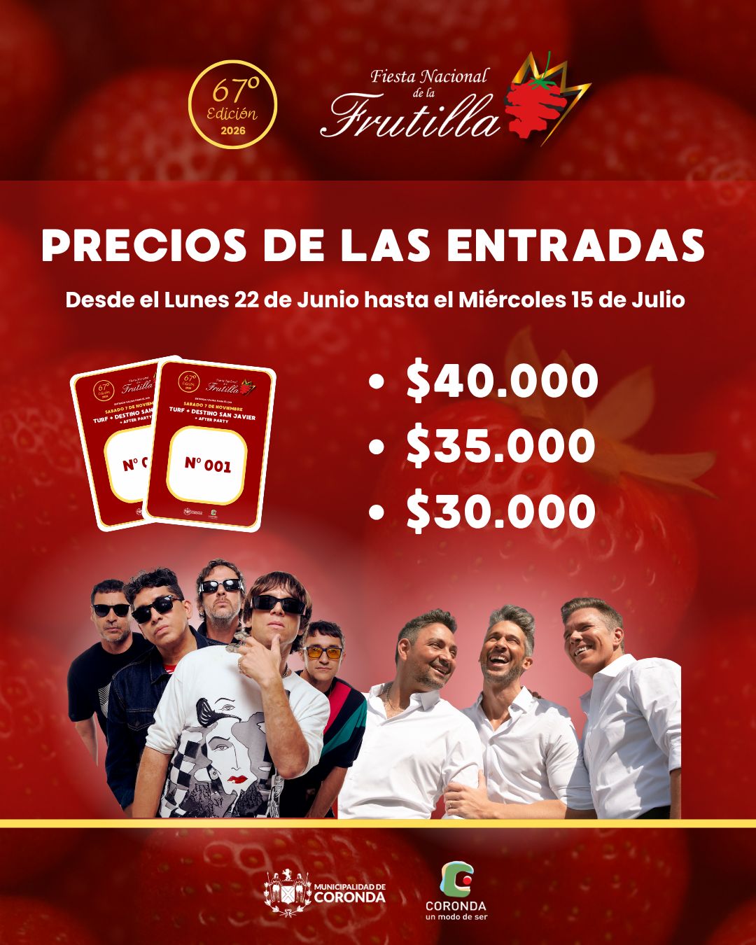 Entrada Sector B - $35.000 - Buena ubicación. Válida desde el 22 de junio al 15 de julio. Compra en Ticketway.
