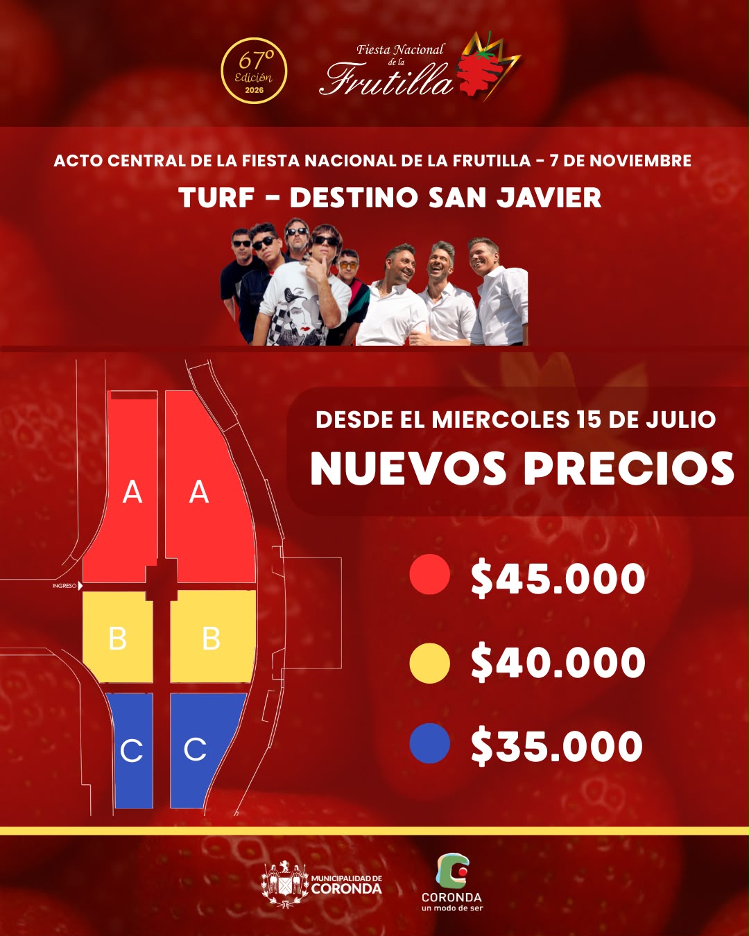 Entradas Fiesta Nacional de la Frutilla 2026 - Últimos días con los valores actuales